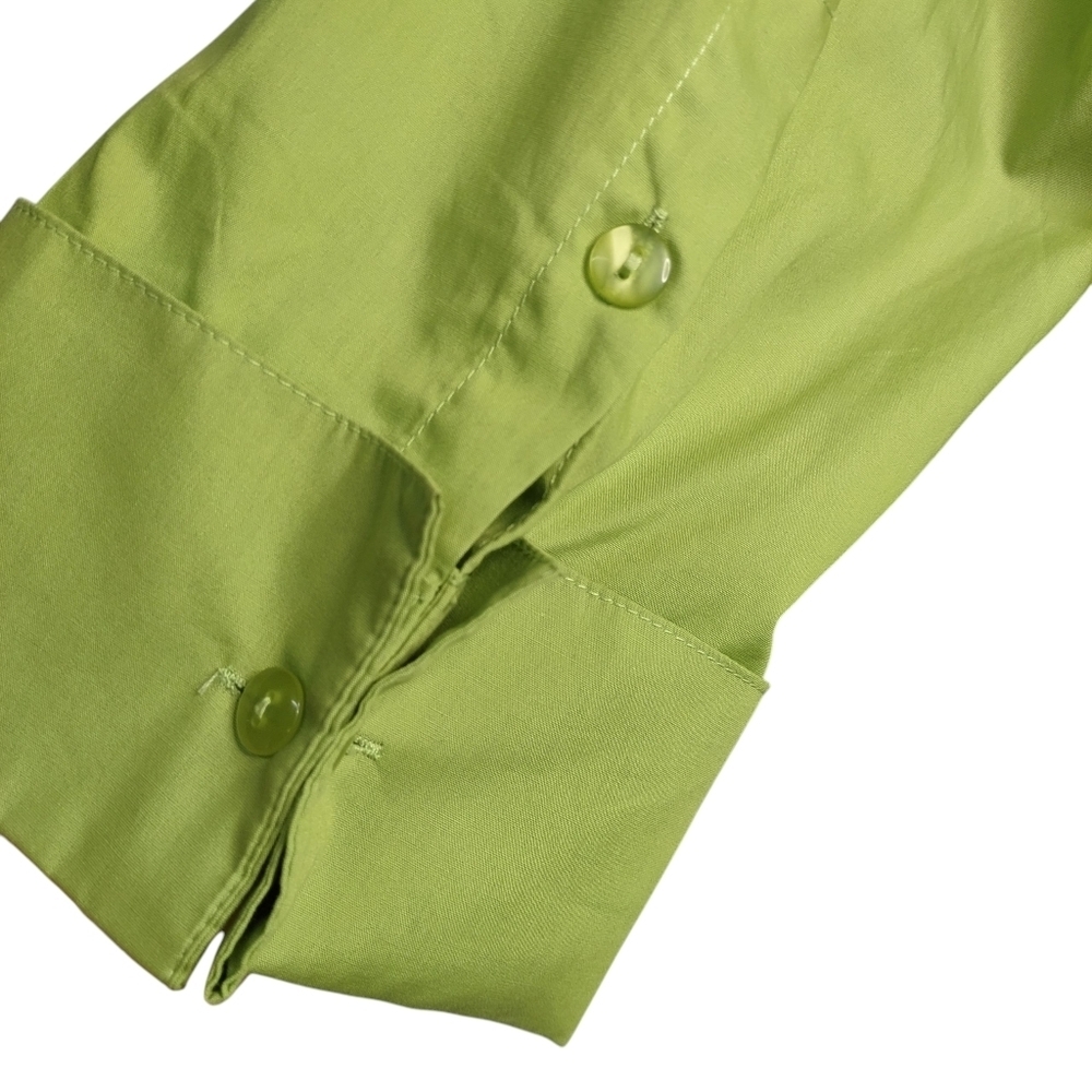 Midnight Velvet Shirt Dress Womens Green Button Up Hi Low Shirt Dress Sz XL NWT - Picture 9 of 11